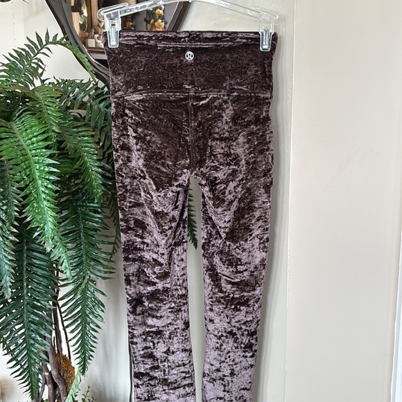 Lululemon Wunder Lounge High-Rise Tight 28" Crushed Velvet Special Edition Brown - Picture 9 of 16